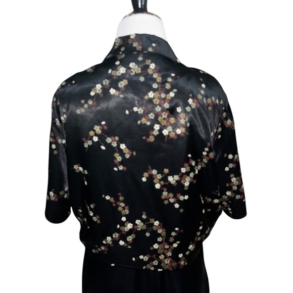 II Real Women's Size 14 Evening Maxi Dress and Bolero Jacket Set Silk Look 1980s - Picture 8 of 12